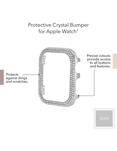 Bumper Protector Anne Klein para Apple Watch 44mm Plata con Cristales
