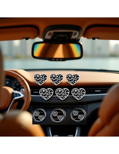 6 Clips de Ventilación Corazón PurYupearl - Ambientadores Auto