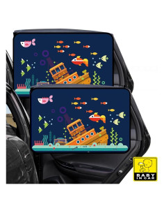 Cortinas de Coche Curboom 3 Pcs Mundo Oceánico UV y Calor