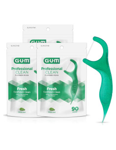 Palillos de Hilo Dental GUM Profesional 90 Unidades Sabor Menta