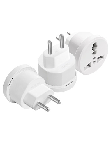 Adaptador de Enchufe de Viaje Europeo Ziissup Tipo C 3 Piezas