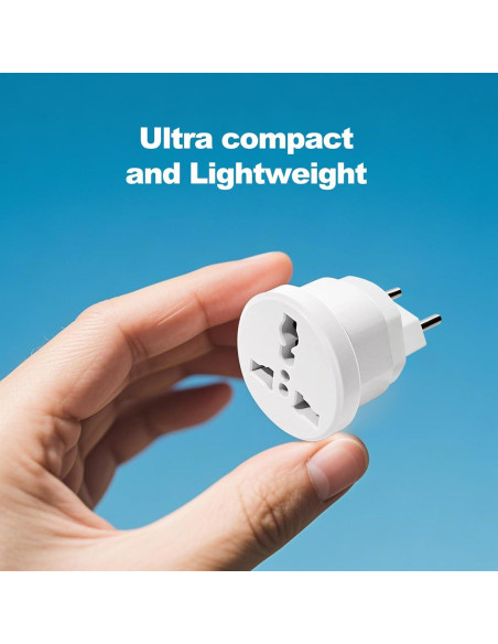 Adaptador de Enchufe de Viaje Europeo Ziissup Tipo C 3 Piezas
