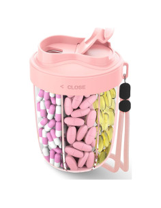 Organizador de Pastillas MEI NIAN Rosa 7 Compartimentos Antimezcla