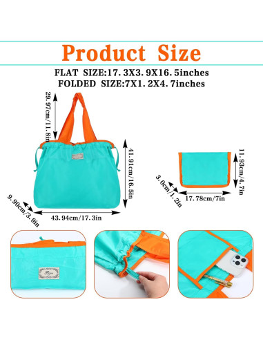 Paquete de 4 Bolsas de Compras Reutilizables MAQUITA 50.8x40.6cm