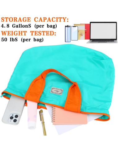 Paquete de 4 Bolsas de Compras Reutilizables MAQUITA 50.8x40.6cm