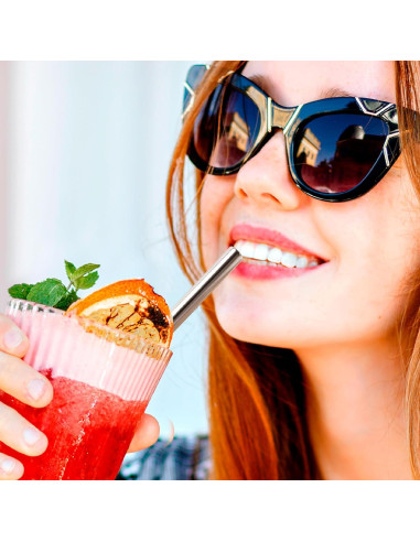 Pajitas Reutilizables de Acero Inoxidable Prurex 215mm - 4 Unidades