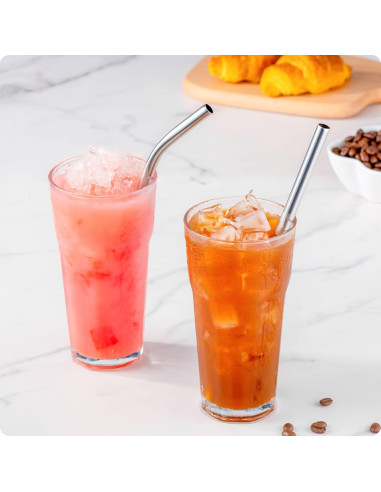 Pajitas Reutilizables de Acero Inoxidable Prurex 215mm - 4 Unidades