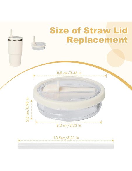 Tapa de Reemplazo para Vaso Stanley Quencher 20 oz - 2 PCS Marfil