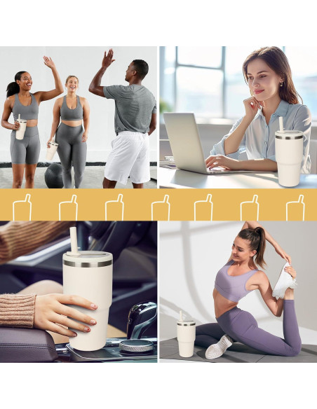 Tapa de Reemplazo para Vaso Stanley Quencher 20 oz - 2 PCS Marfil