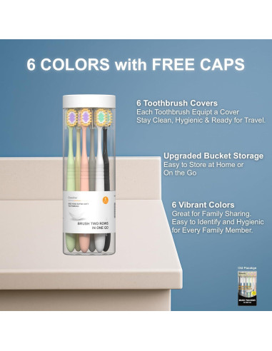 Cepillo de Dientes Extra Suave Geacker - 6 Piezas Multicolor