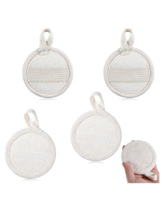4 Esponjas Exfoliantes Naturales de Lufa YQQYG 8x8cm
