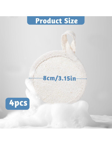4 Esponjas Exfoliantes Naturales de Lufa YQQYG 8x8cm