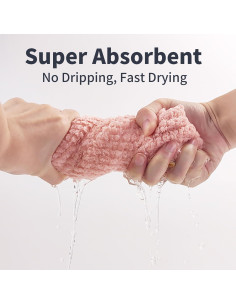 Paquete de 2 Toallas de Microfibra HFZRZFH para Cabello - Rosa y Beige 2