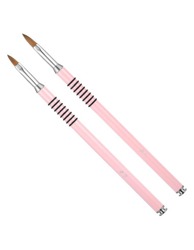 Juego de Pinceles de Uñas Acrílico Prasacco 3D Rosa