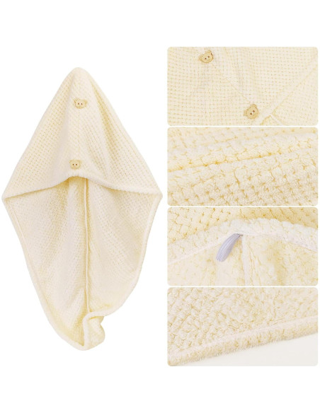 Paquete de 2 Toallas de Microfibra HFZRZFH para Cabello - Rosa y Beige