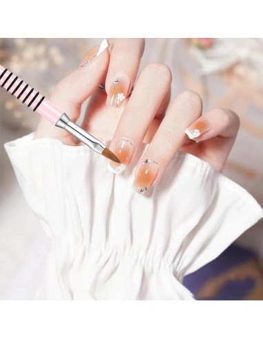 Juego de Pinceles de Uñas Acrílico Prasacco 3D Rosa