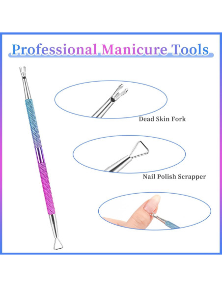 Kit Cortador de Cutículas BQAN con Empujador y Lima - Azul