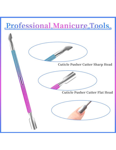 Kit Cortador de Cutículas BQAN con Empujador y Lima - Azul