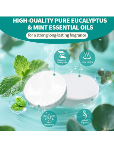 Bolsitas de Vapor de Ducha Aromaterapia NEWFEIFAN 8 Pack Eucalipto 2