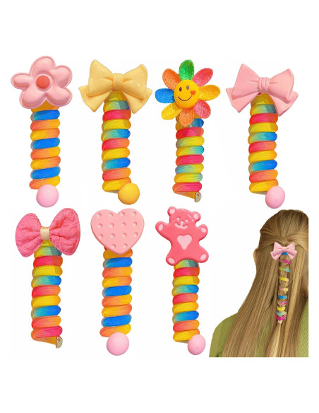 Bandas de Pelo Espirales YONOY para Niños - 7 Pcs Coloridos