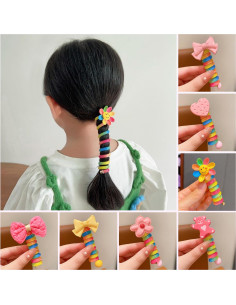 Bandas de Pelo Espirales YONOY para Niños - 7 Pcs Coloridos 2