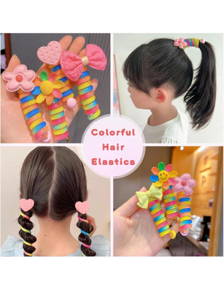 Bandas de Pelo Espirales YONOY para Niños - 7 Pcs Coloridos