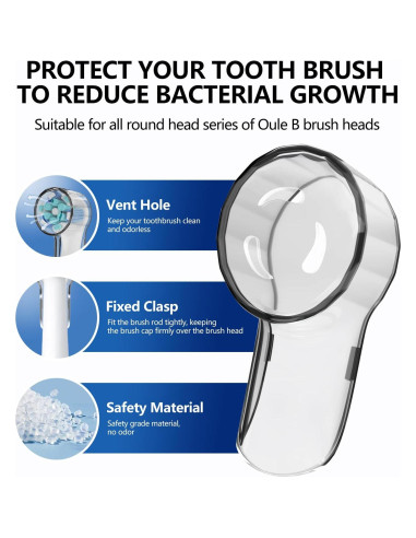 Cubiertas de Cabezal de Cepillo de Dientes iO THISONG - 4 Pcs Transparente
