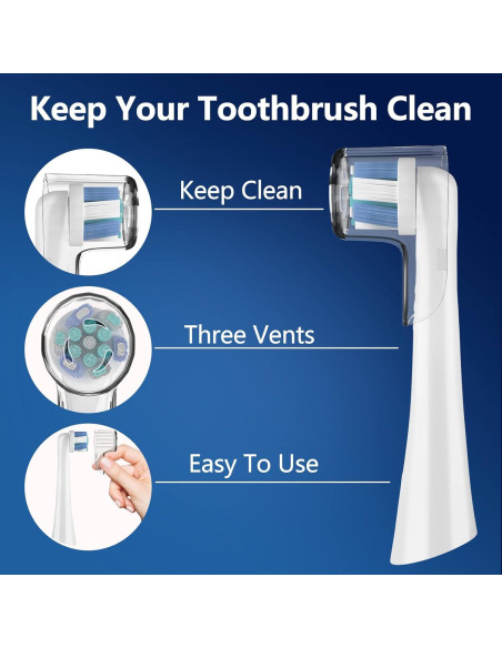 Cubiertas de Cabezal de Cepillo de Dientes iO THISONG - 4 Pcs Transparente