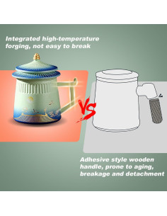 Taza de té con infusor y tapa Coolpei 418ml cerámica azul 2