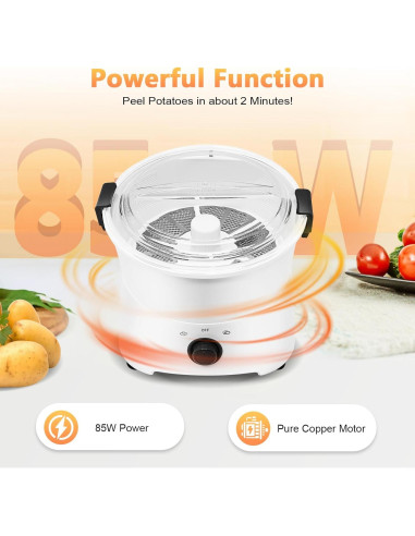 Pelador de Patatas Eléctrico Xianikoho 85W Automático Blanco 0.8kg