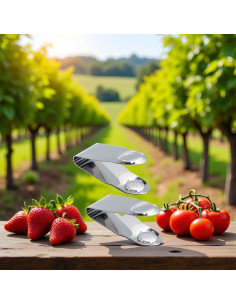 Juego de 2 Descorazonadores de Fresas Tnyvm Acero Inoxidable 2