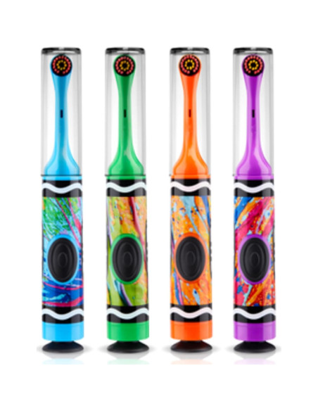 Cepillo de dientes eléctrico GUM Crayola para niños, cerdas suaves