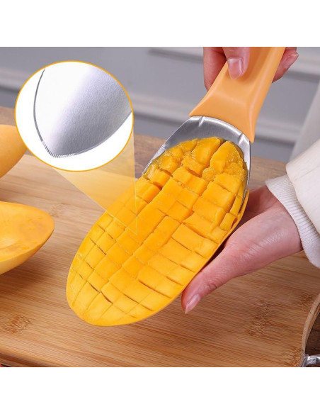 Cortador de Mango JOMIHONEY 2 Pcs Acero Inoxidable Naranja
