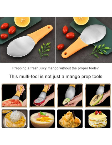 Cortador de Mango JOMIHONEY 2 Pcs Acero Inoxidable Naranja