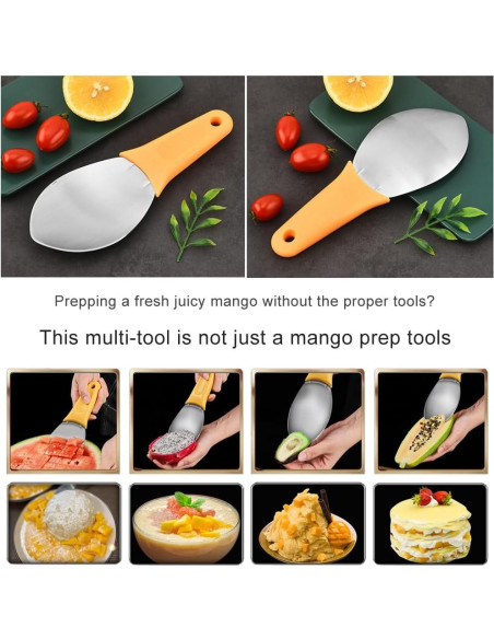 Cortador de Mango JOMIHONEY 2 Pcs Acero Inoxidable Naranja