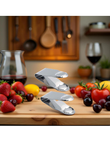 Juego de 2 Descorazonadores de Fresas Tnyvm Acero Inoxidable