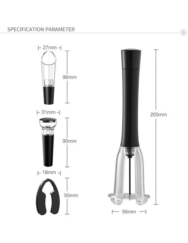 Juego de Sacacorchos IPEROT 4PCS con Cortador y Vertedor