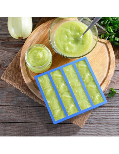 Molde de Hielo Rectangular Moflekja Azul Silicona 2 Piezas