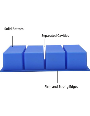 Molde de Hielo Rectangular Moflekja Azul Silicona 2 Piezas