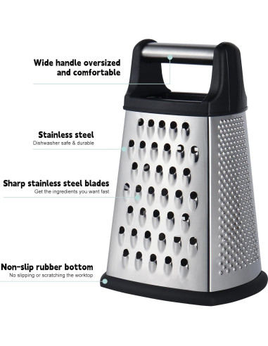 Rallador de Queso Profesional Kaishun Acero Inoxidable 4 Lados