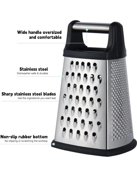 Rallador de Queso Profesional Kaishun Acero Inoxidable 4 Lados