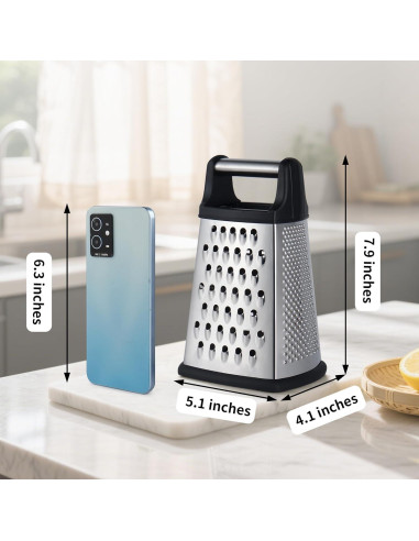 Rallador de Queso Profesional Kaishun Acero Inoxidable 4 Lados
