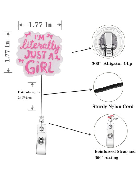 Carrete Retráctil Insignia VLAWISE Rosa 60 cm - Chica Poderosa