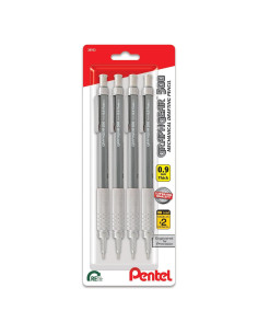 Lápiz de Dibujo Mecánico Pentel GraphGear 500 0.9mm Gris - Paquete de 4