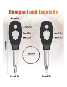 Destornillador de Llavero 6 en 1 Poswlto - Compacto y Portátil 2