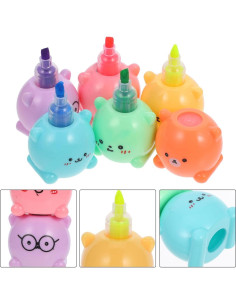 Marcadores Fluorescentes Kawaii WOFASHPURET 1 Cuenta Multicolor 2