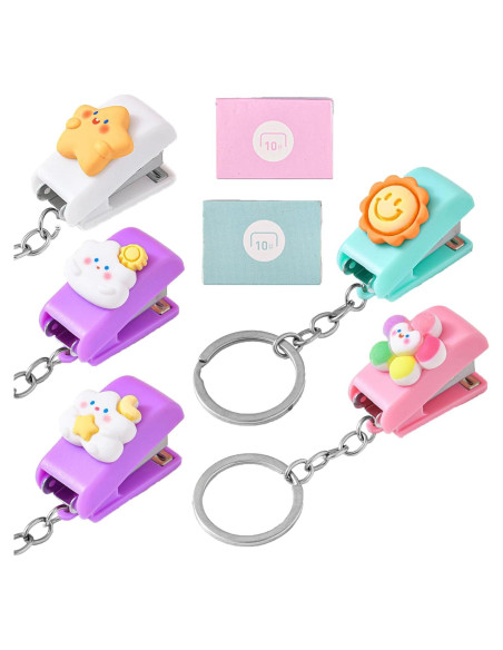 Paquete de 5 Grapadoras Mini Portátiles SINORS con 1500 Grapas