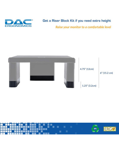 Kit de Bloques Elevadores DAC Stax para Soporte de Monitor 3 Piezas