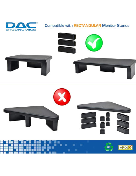 Kit de Bloques Elevadores DAC Stax para Soporte de Monitor 3 Piezas