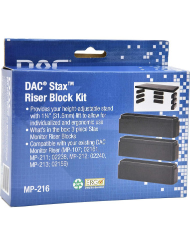 Kit de Bloques Elevadores DAC Stax para Soporte de Monitor 3 Piezas